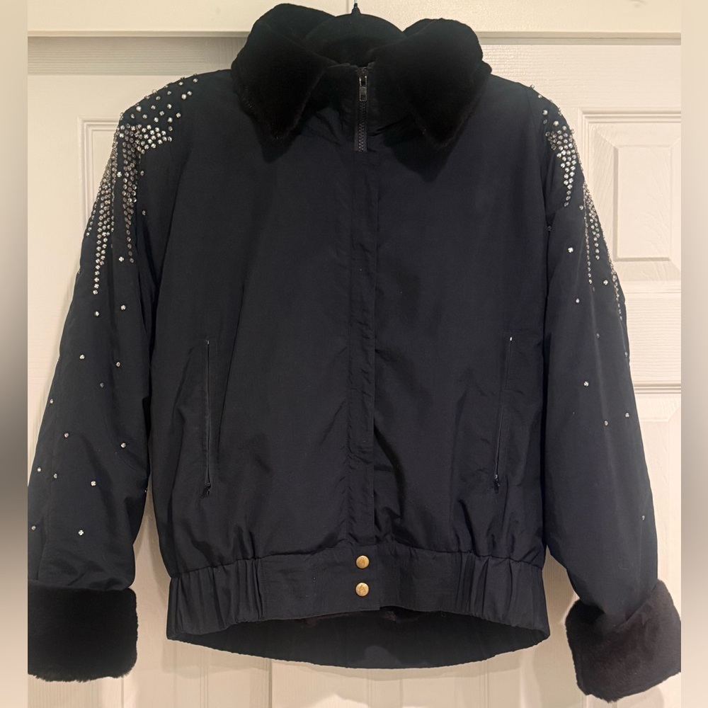 Mink coat Jacket with Rhinestone Accents